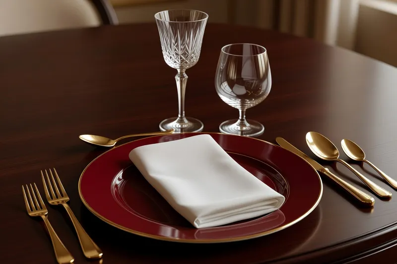 Disposition classique d'une table élégante pour un dîner de rendez-vous