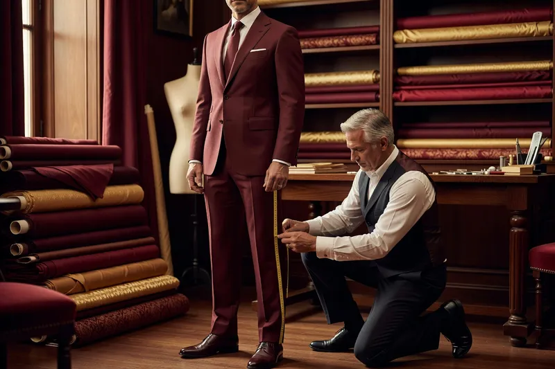 Homme de petite taille portant un costume bleu marine bien proportionné à la coupe ajustée